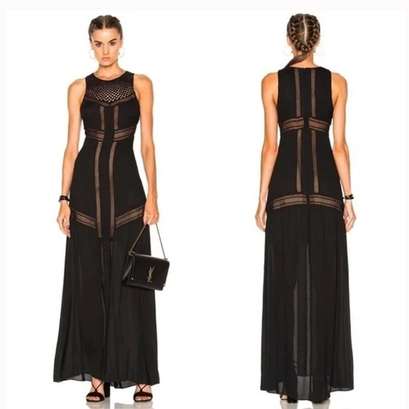 ALC Isbert Maxi Silk Dress in black size XS - Picture 1 of 15